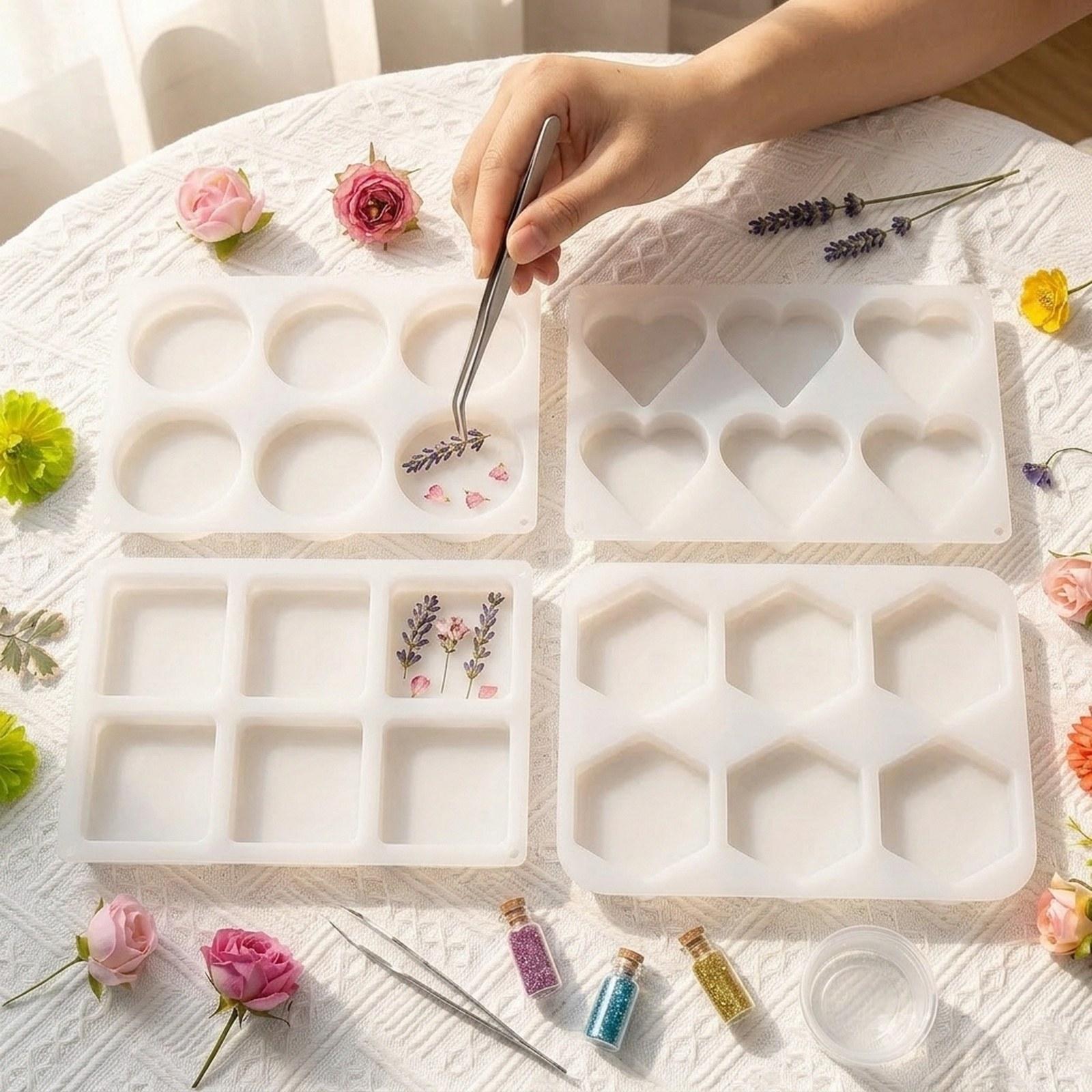 Soap Making Gel - 4 قطع قوالب راتنج عميقة لصنع