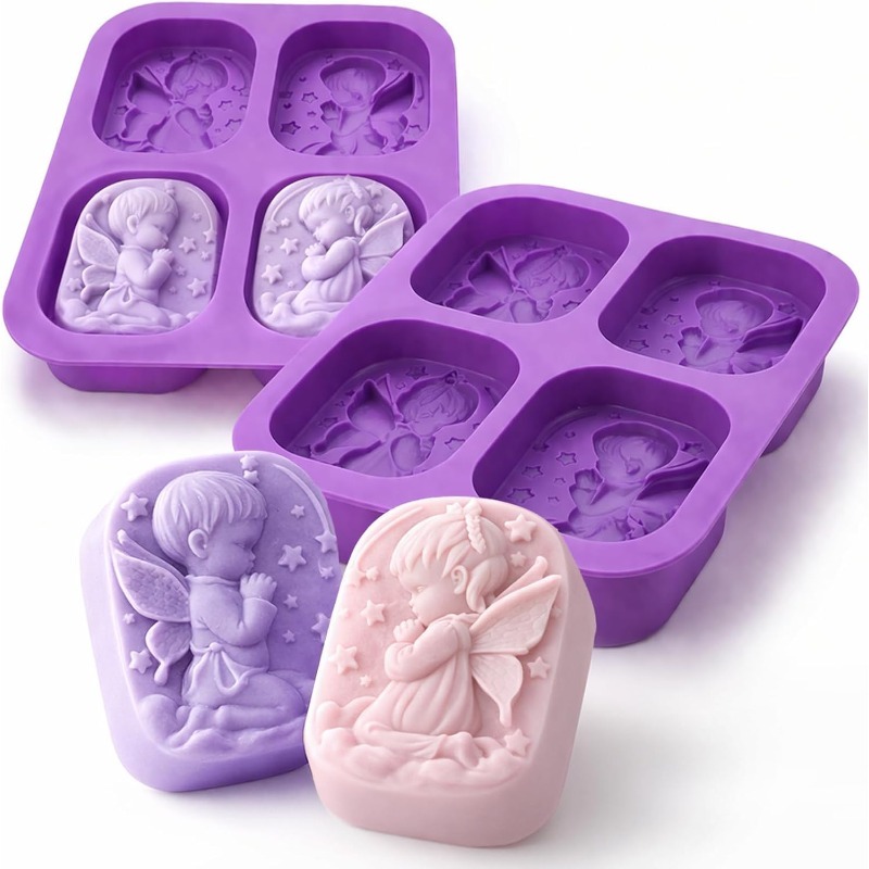 Soap Making Instructions - قالب سيليكون على شكل ملاك لمستلزمات