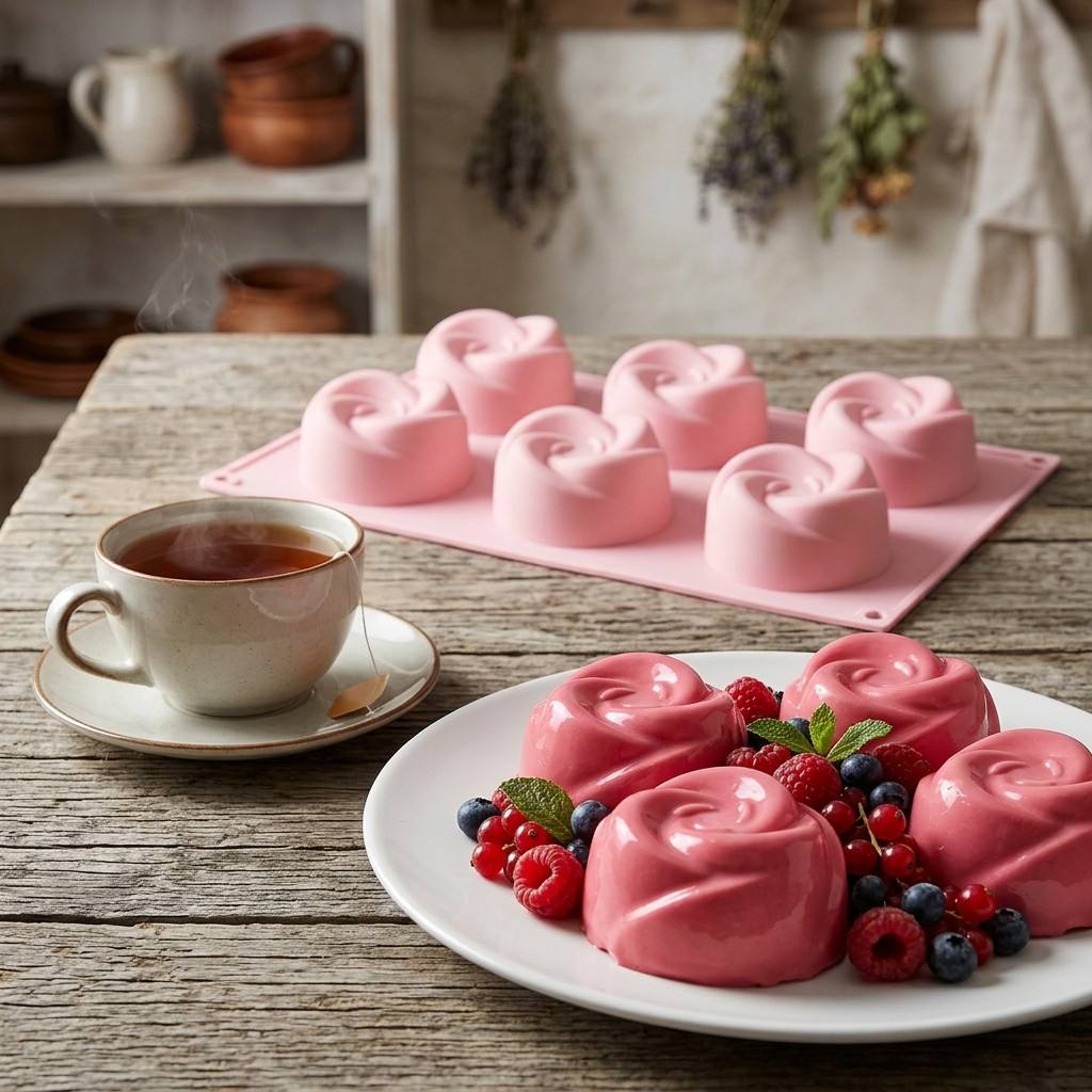 قالب سيليكون على شكل وردة بـ 6 - مراجعة Soap Making Organic وسعره